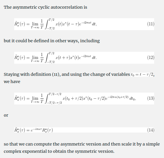 screen shot from cyclic autocorrelation post
